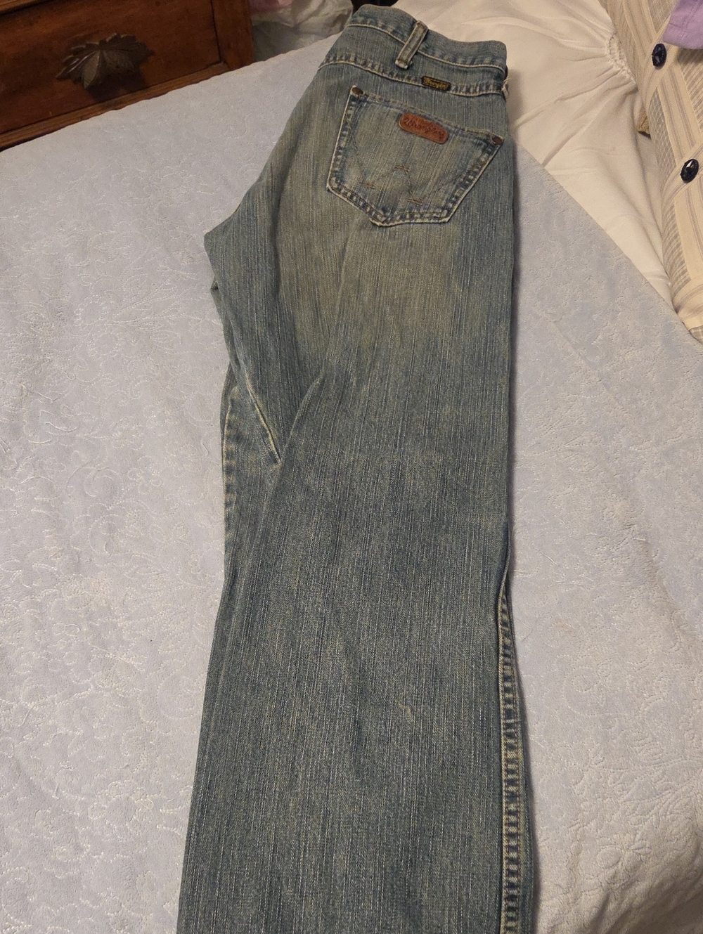Men Wrangler Bootcut Blue Jeans